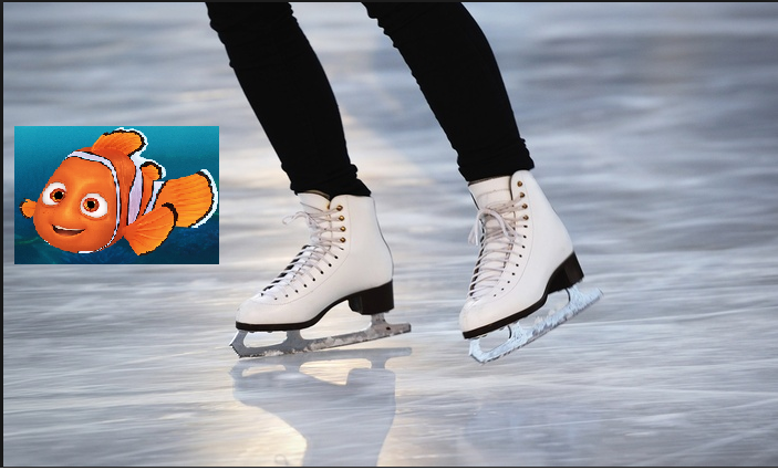 Finding Nemo and ice skates on ice